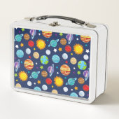 宇宙パターン，惑星，星，コスモス，銀河系 メタルランチボックス (正面)