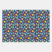 宇宙パターン,惑星,星,コスモス,銀河系 ラッピングペーパーシート (正面3)