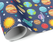宇宙パターン,惑星,星,コスモス,銀河系 ラッピングペーパー (ロールコーナー)