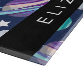 宇宙パターン，惑星，星，銀河系，あなたの名前 カッティングボード (角)