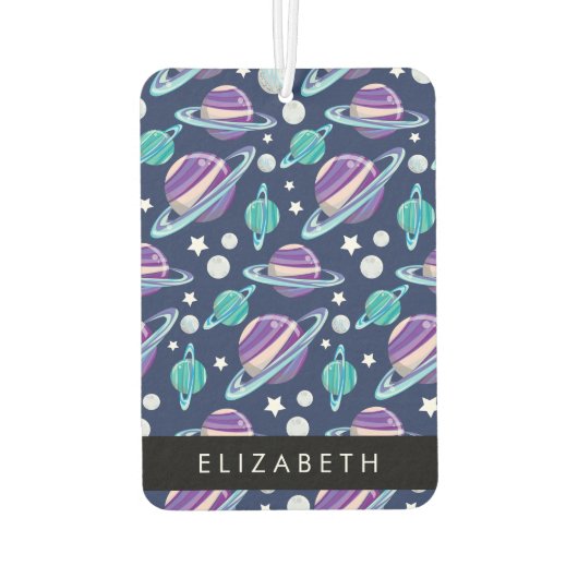 宇宙パターン，惑星，星，銀河系，あなたの名前 カーエアーフレッシュナー (裏面)