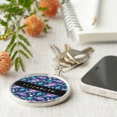 宇宙パターン，惑星，星，銀河系，あなたの名前 キーホルダー (側面)