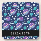 宇宙パターン,惑星,星,銀河系,あなたの名前 コースター (正面)