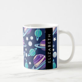 宇宙パターン,惑星,星,銀河系,あなたの名前 コーヒーマグカップ