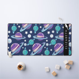 宇宙パターン,惑星,星,銀河系,あなたの名前 デスクマット