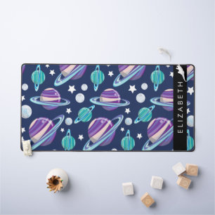 宇宙パターン，惑星，星，銀河系，あなたの名前 デスクマット