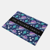 宇宙パターン，惑星，星，銀河系，あなたの名前 ドアマット (アングル)