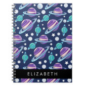 宇宙パターン，惑星，星，銀河系，あなたの名前 ノートブック (正面)