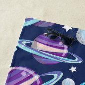 宇宙パターン，惑星，星，銀河系，あなたの名前 ビーチタオル (インサイチュ)