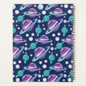 宇宙パターン，惑星，星，銀河系，あなたの名前 プランナー手帳 (裏面)