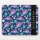 宇宙パターン,惑星,星,銀河系,あなたの名前 マウスパッド (正面)
