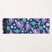 宇宙パターン,惑星,星,銀河系,あなたの名前 ヨガマット (裏面(横))