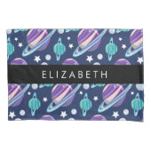 宇宙パターン,惑星,星,銀河系,あなたの名前 枕カバー (正面)