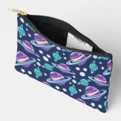 宇宙パターン、惑星、星、銀河系、コスモス アクセサリーポーチ (見開き)