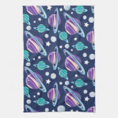 宇宙パターン、惑星、星、銀河系、コスモス キッチンタオル (縦)