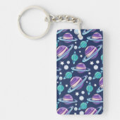 宇宙パターン、惑星、星、銀河系、コスモス キーホルダー (正面)