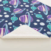 宇宙パターン、惑星、星、銀河系、コスモス シェルパブランケット (3/4)