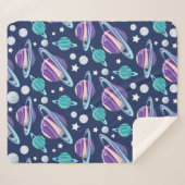 宇宙パターン、惑星、星、銀河系、コスモス シェルパブランケット (正面(横))