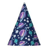 宇宙パターン、惑星、星、銀河系、コスモス パーティーハット (左)