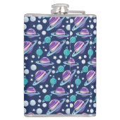 宇宙パターン、惑星、星、銀河系、コスモス フラスク (裏面)