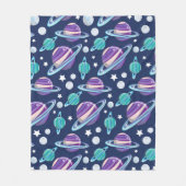 宇宙パターン、惑星、星、銀河系、コスモス フリースブランケット (正面)