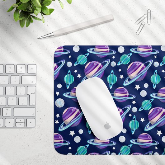 宇宙パターン、惑星、星、銀河系、コスモス マウスパッド