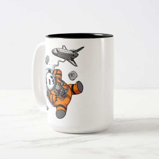 宇宙パンダベア宇宙飛行士銀河系宇宙動物 ツートーンマグカップ (正面左)