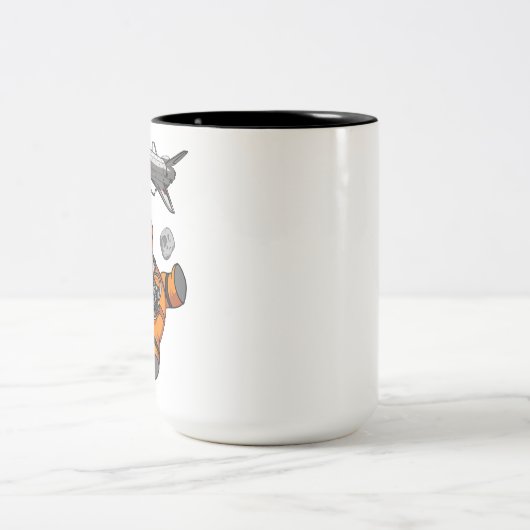 宇宙パンダベア宇宙飛行士銀河系宇宙動物 ツートーンマグカップ (中央)