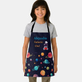 宇宙パーソナライズされたをテーマにした銀河シェフ子供 エプロン (インサイチュ)