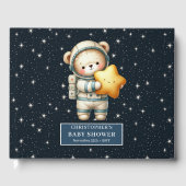 宇宙パーソナライズされたテディベアゲストブック男の赤ちゃん ゲストブック (正面)