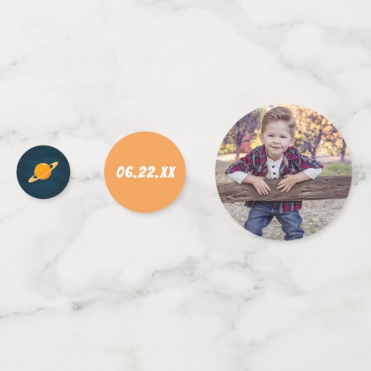 宇宙パーソナライズされたテーマ誕生会 コンフェッティ (裏面)