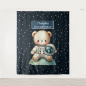 宇宙パーソナライズされたベアウォールデコールforボーイズ タペストリー (正面)