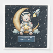 宇宙パーソナライズされたベアーナプキンズforボーイパーティー (正面)