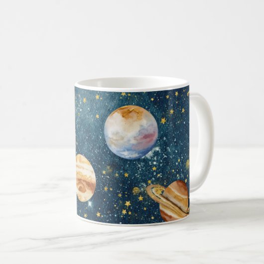 宇宙パーソナライズされたマグ コーヒーマグカップ (正面右)