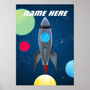宇宙パーソナライズされたロケット船 ポスター