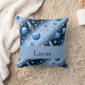 宇宙パーソナライズされたロケット(星と惑星) クッション (ブランケット)