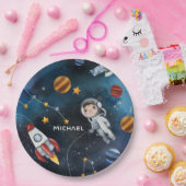 宇宙パーソナライズされた宇宙飛行士シャトルトラベル ペーパープレート (パーティー)