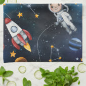 宇宙パーソナライズされた宇宙飛行士シャトル キッチンタオル (折り畳み)