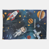 宇宙パーソナライズされた宇宙飛行士シャトル キッチンタオル (横)