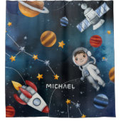 宇宙パーソナライズされた宇宙飛行士シャトル シャワーカーテン (正面)