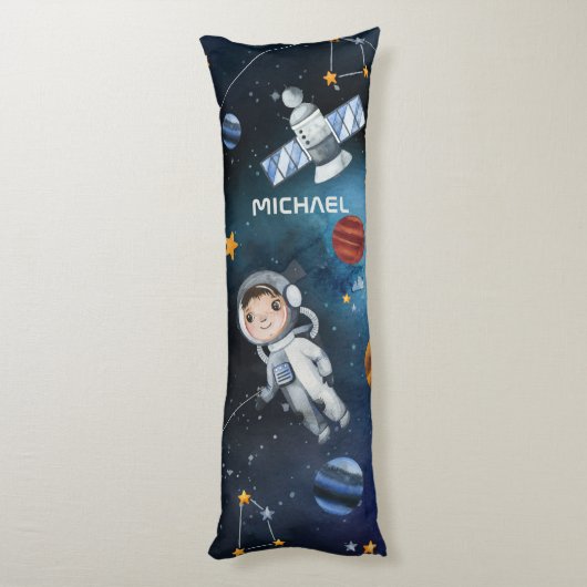 宇宙パーソナライズされた宇宙飛行士天文学 ボディピロー (裏面 (縦))