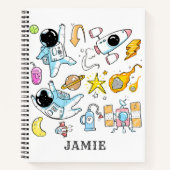 宇宙パーソナライズされた宇宙飛行士 ノートブック (正面)