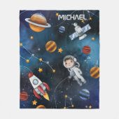 宇宙パーソナライズされた宇宙飛行士 フリースブランケット (正面)