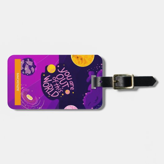 宇宙パーソナライズされた引用文ラゲッジタグ ラゲッジタグ (正面横)