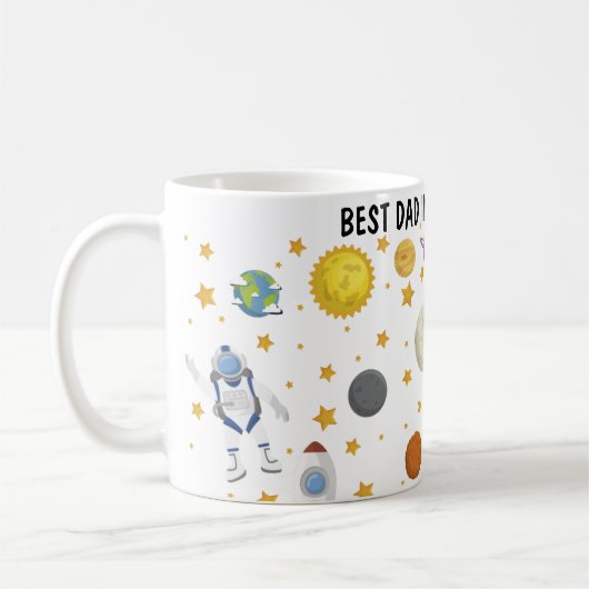 宇宙パーソナライズされた最高のの可愛いパパ コーヒーマグカップ (左)