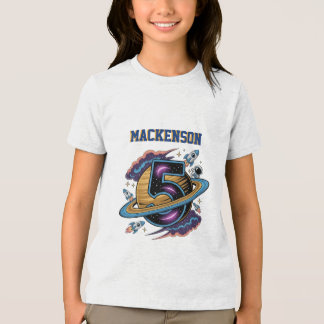 宇宙パーソナライズドネーム 5 誕生日パーティー  トライブレンドＴシャツ