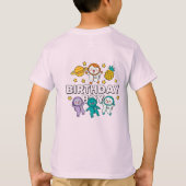 宇宙パーティーのお誕生日おめでとう Tシャツ (裏面)