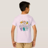 宇宙パーティーのお誕生日おめでとう Tシャツ (裏面フル)