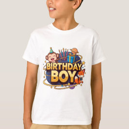 宇宙パーティーのお誕生日おめでとう Tシャツ