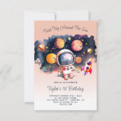 宇宙パーティーファーストのまわりにトリップザサンピーチ 招待状 (正面)